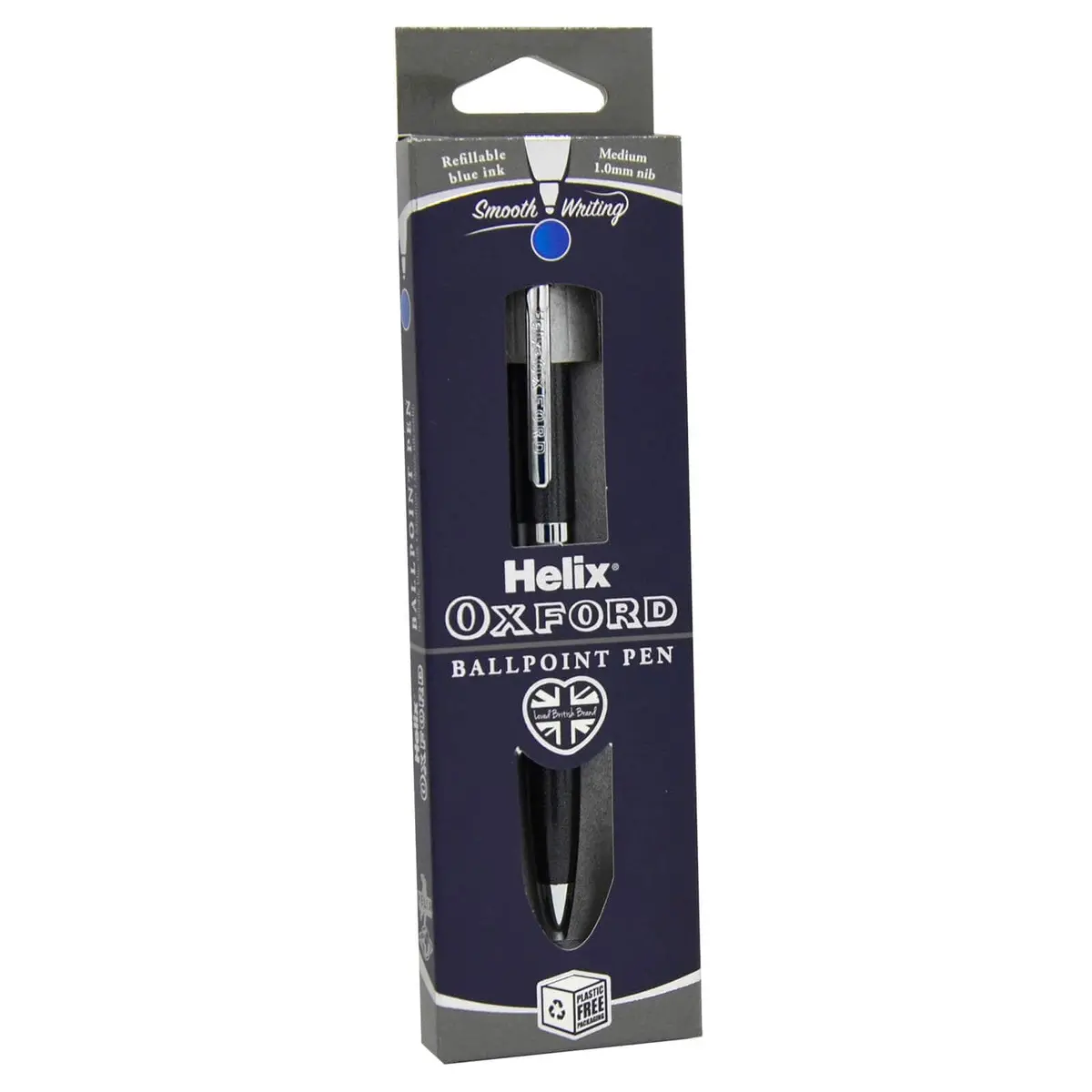Ballpoint Pen Helix Oxford Smooth Writing Refillable Blue Ink 1