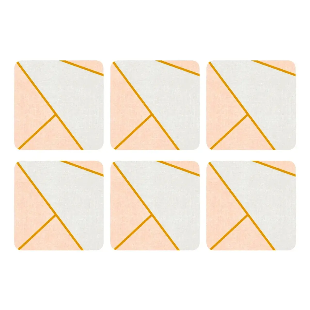 Set Of 6 Coasters Classic Designs Cork Back Square Mats 1