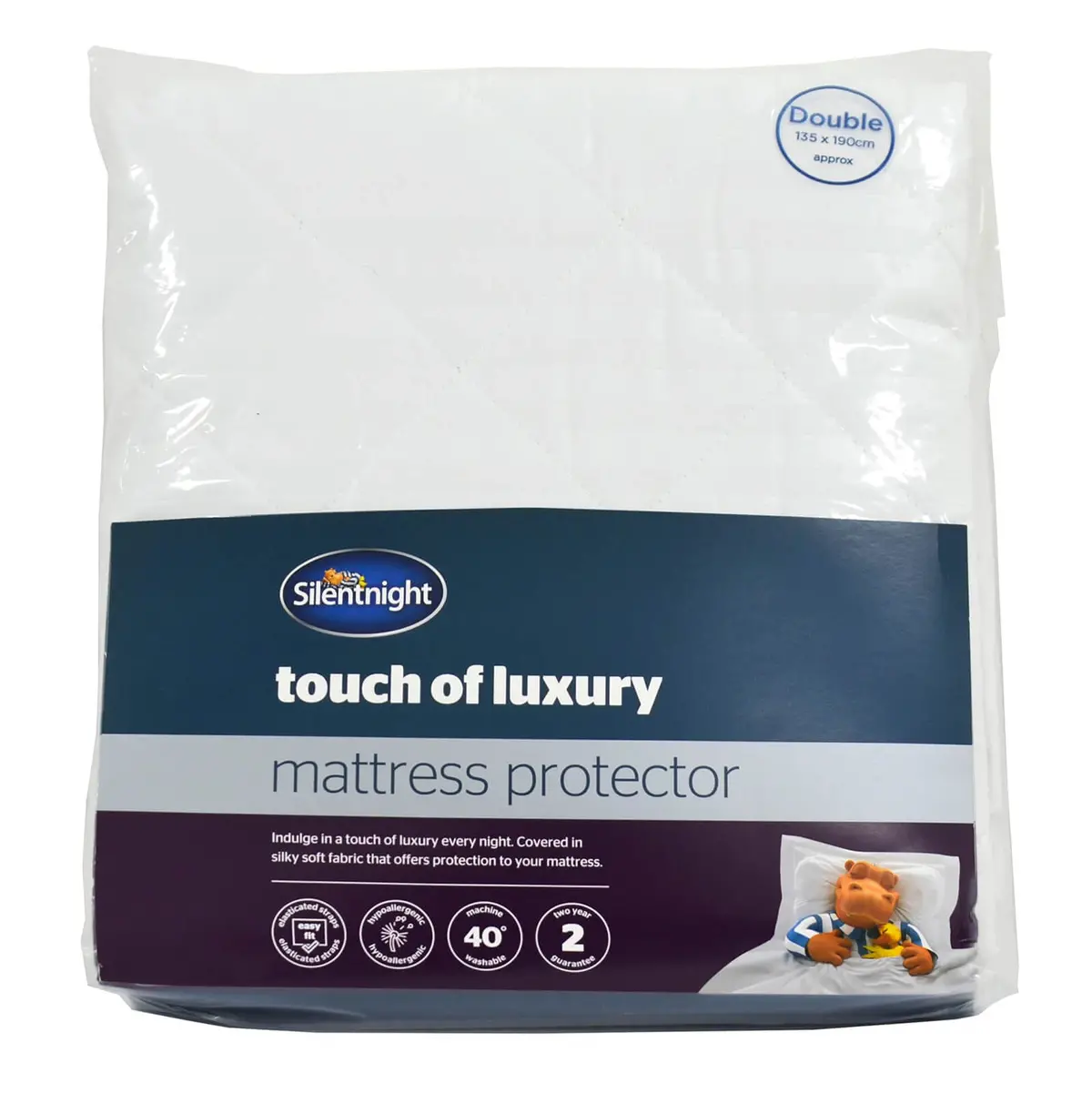 Silentnight Touch Of Luxury Mattress Protector Easy Fit White 1