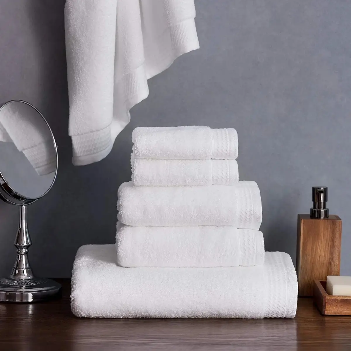 Welhome Luxury Towel Set 2 Bath 2 Hand 2 Face Thick Weight 575Gsm 1