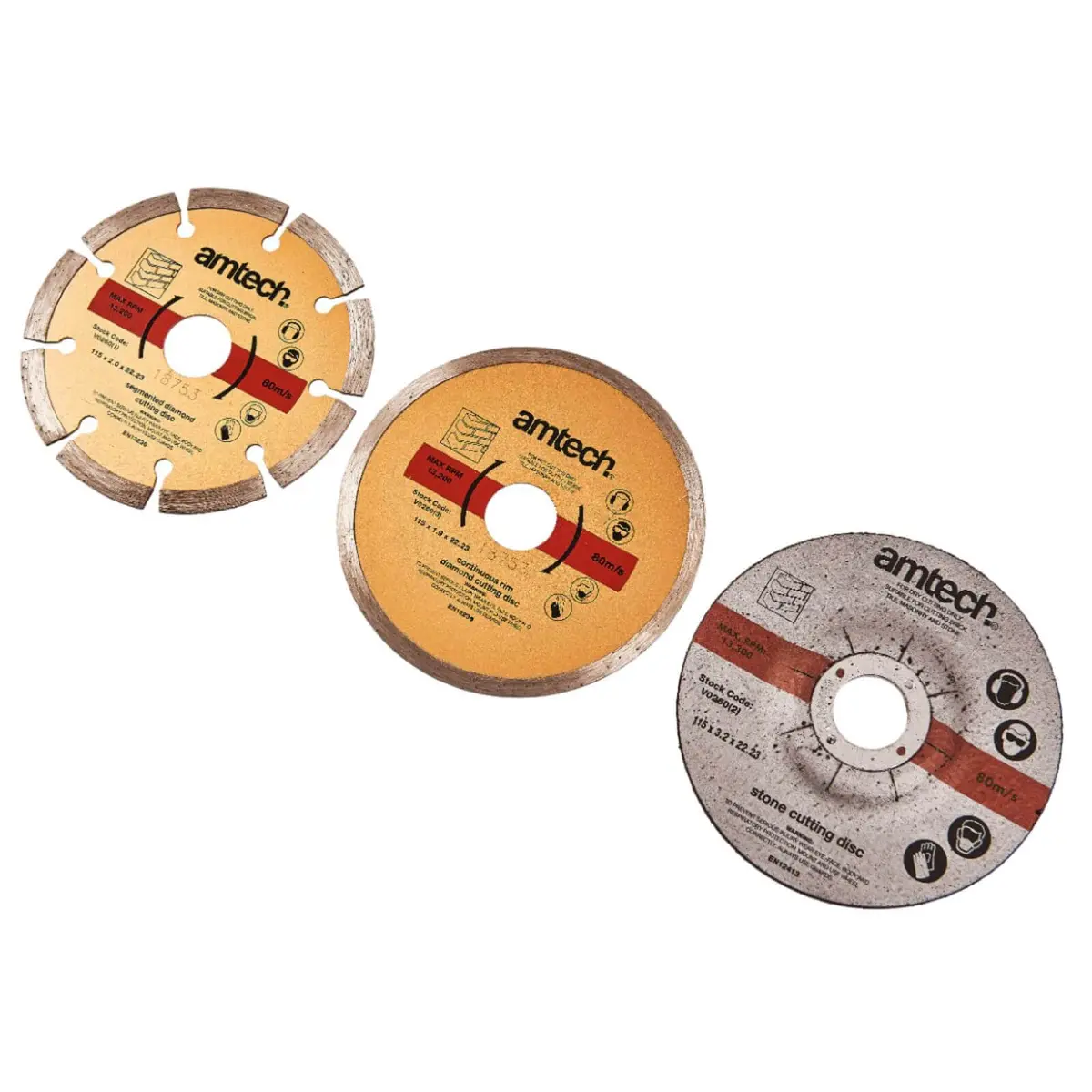 Amtech 3 Piece Stone Cutting Blade Set 1