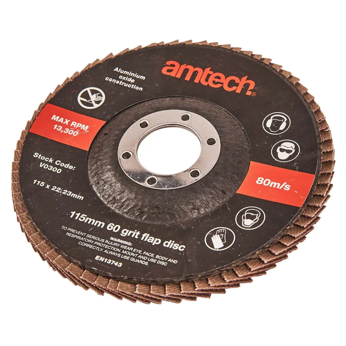 Amtech 115Mm Flap Disc 60 Grit 80 Grit 1