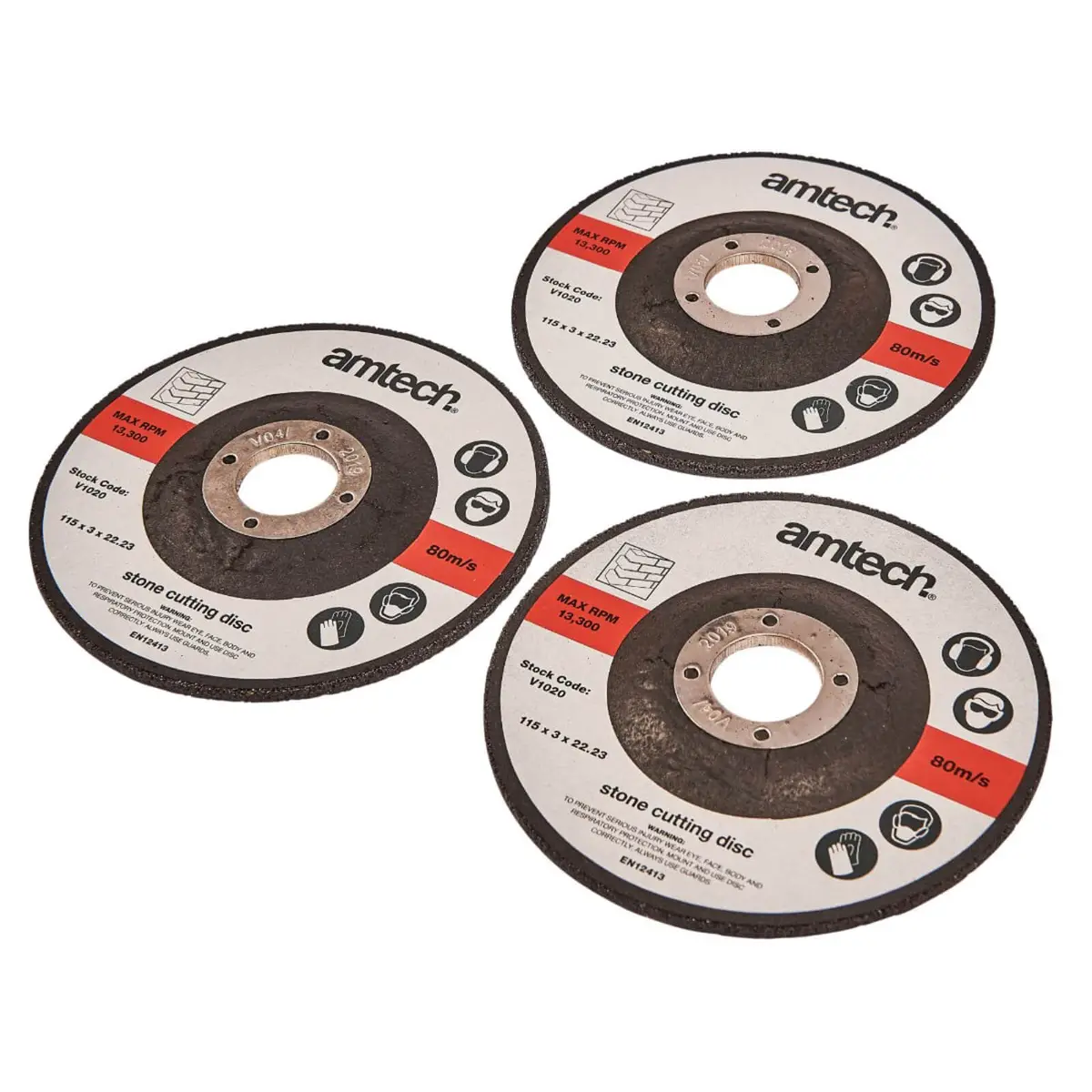Amtech 3 Piece 115Mm Stone Cutting Disc Set 1
