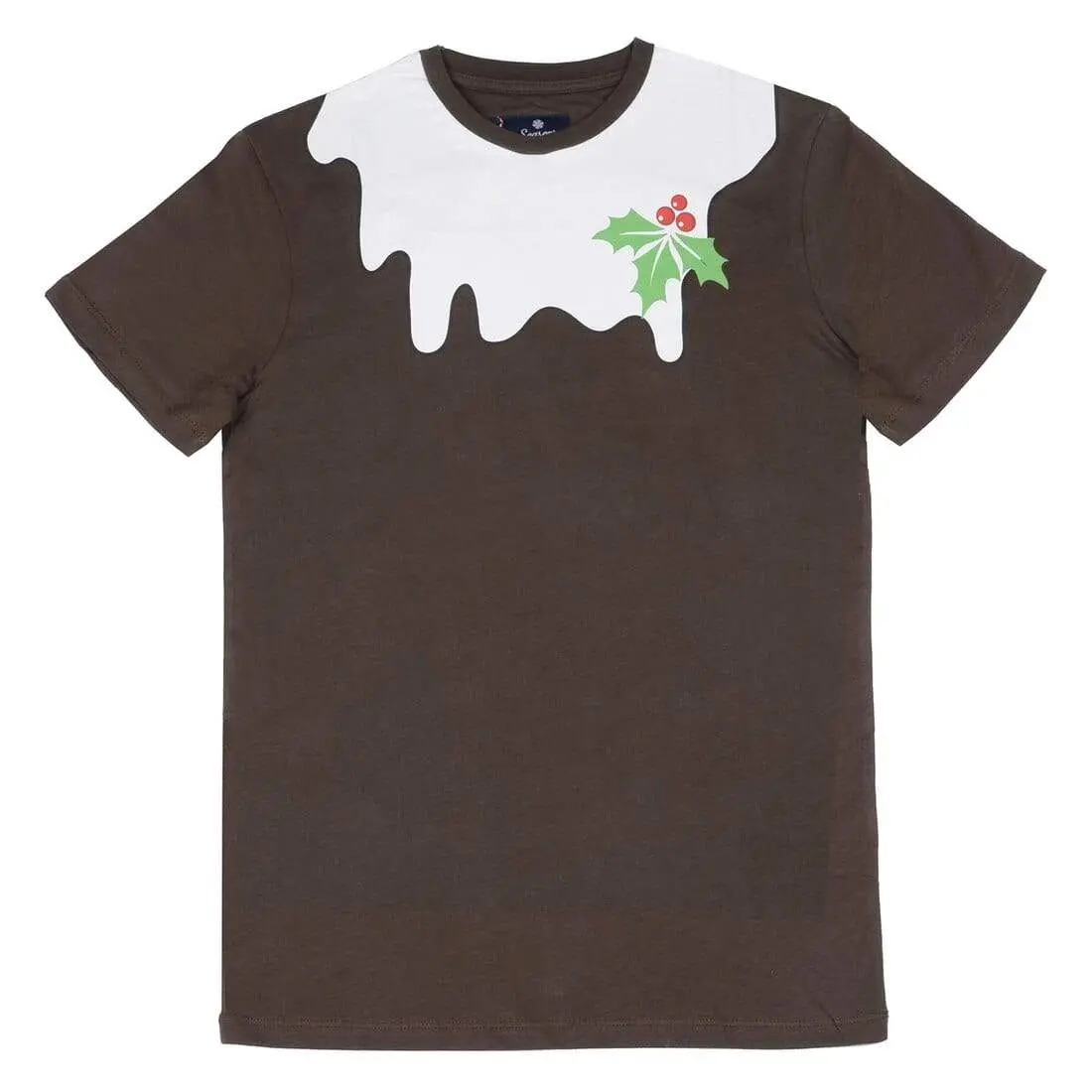 Mens Christmas T-Shirt Xmas Pudding Holly Fun Party Top 1