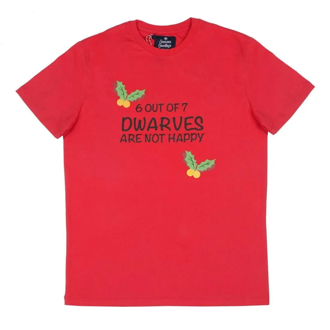 Mens Christmas T-Shirt Dwarves Slogan Novelty Red Xmas Top 1
