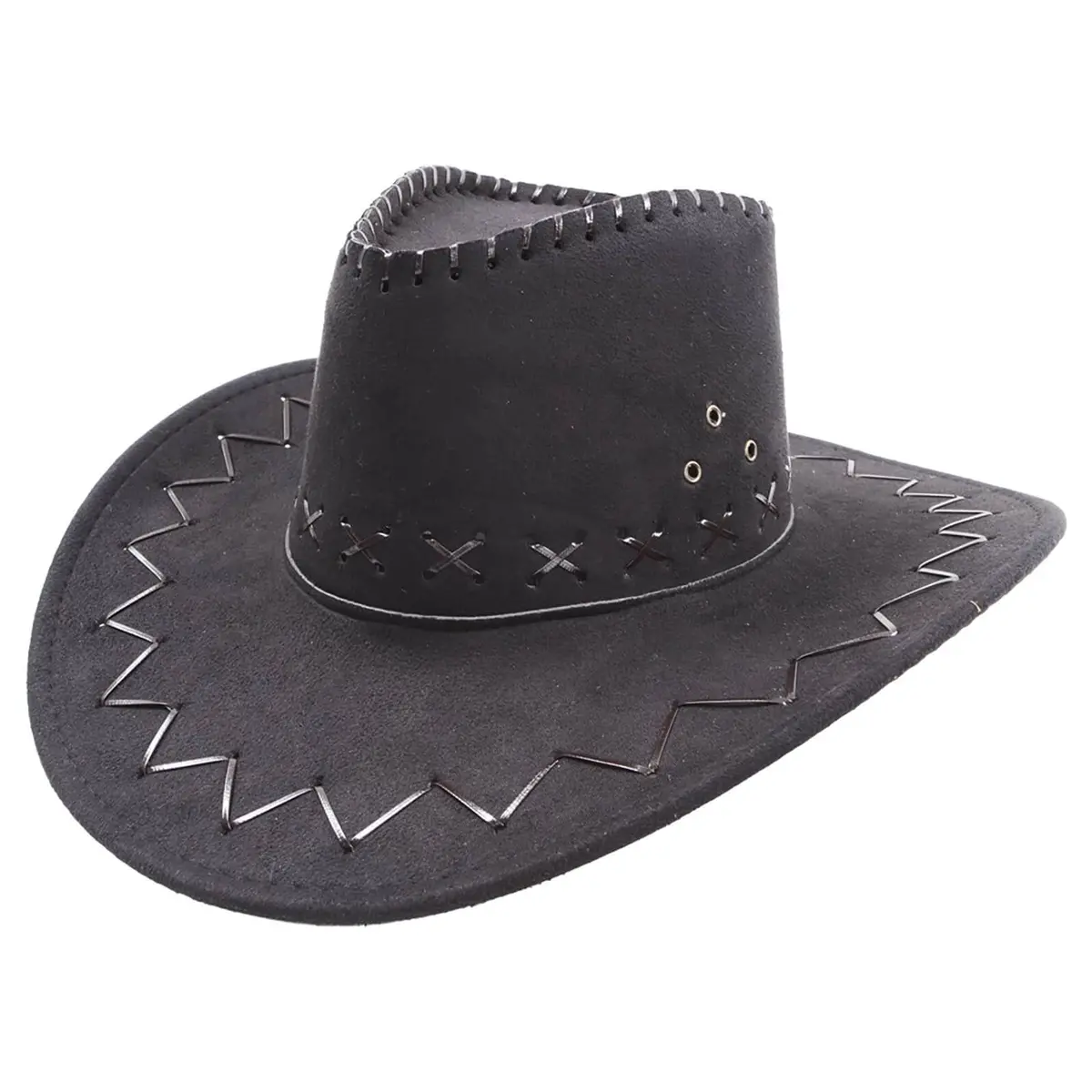 Suede Cowboy Hat Wild West Fancy Dress Stag Hen Party 1