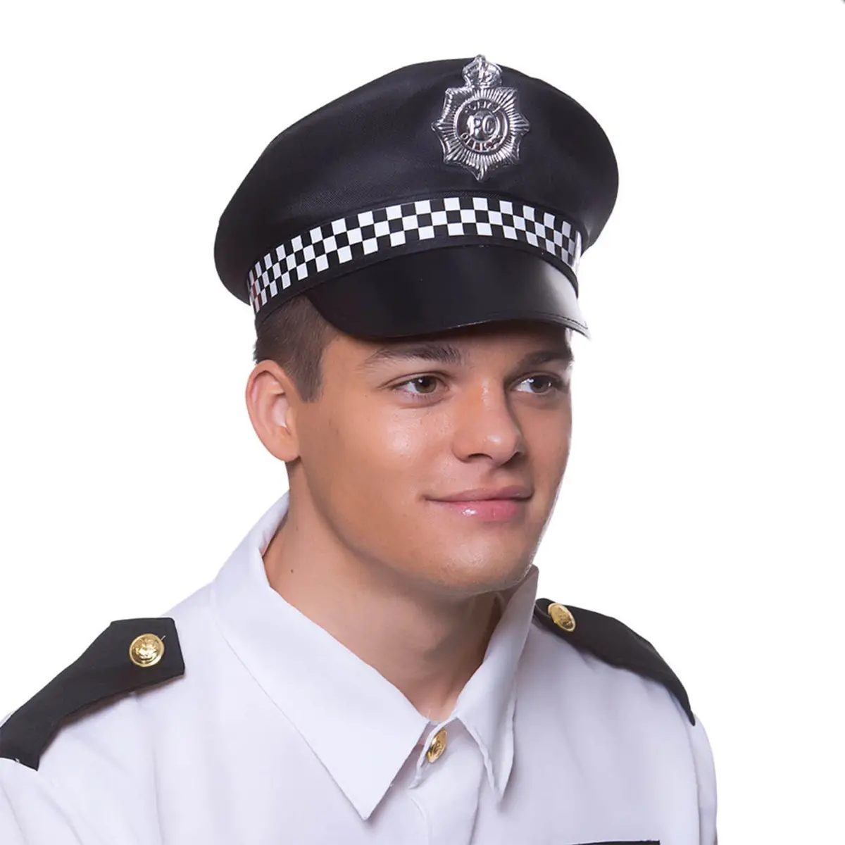 Mens Police Officer Hat Peaked Cap Fancy Dress Stag Party 1