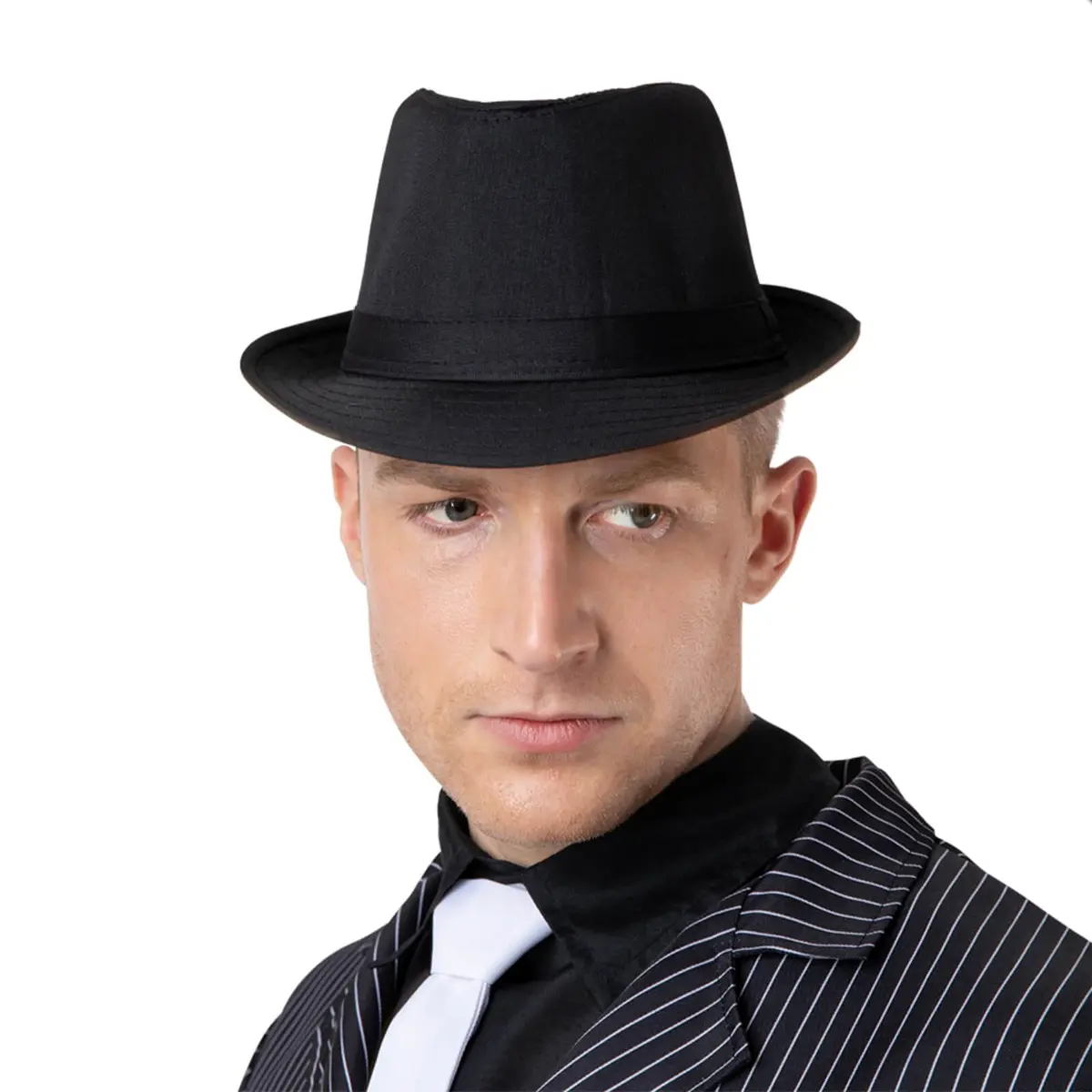 Black Fedora Hat Gangster Mob Mafia 40S Fancy Dress 1