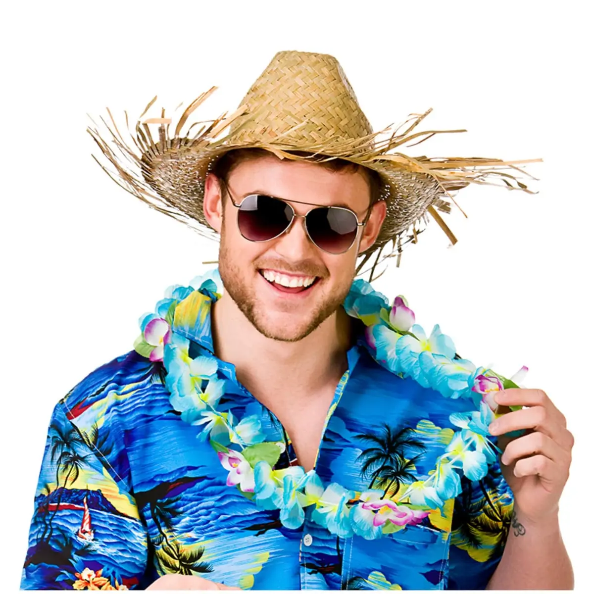 Hawaii Beachcomber Straw Hat Luau Beach Party Fancy Dress 1