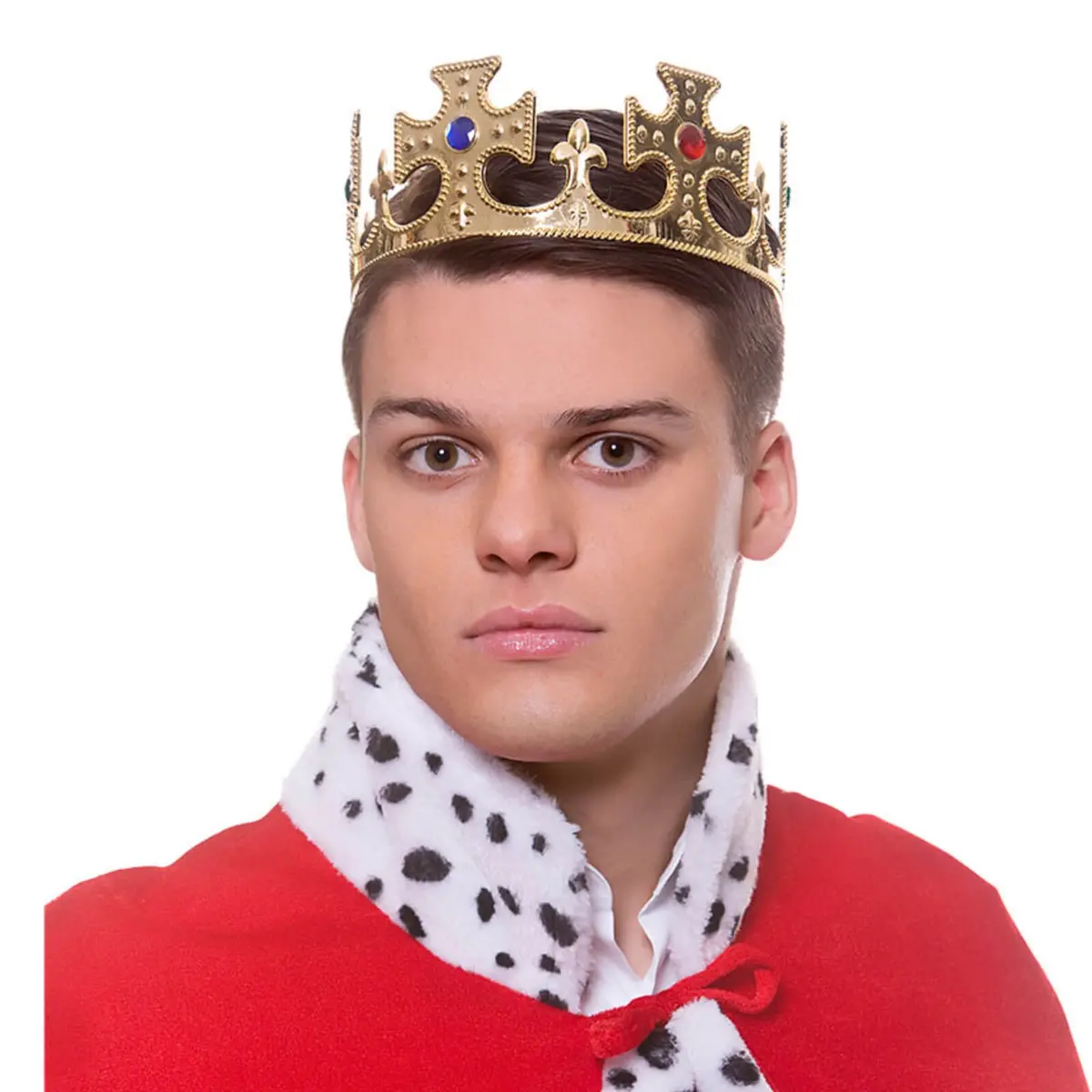 Adults Gold Crown King Queen Jewels Medieval Fancy Dress 1
