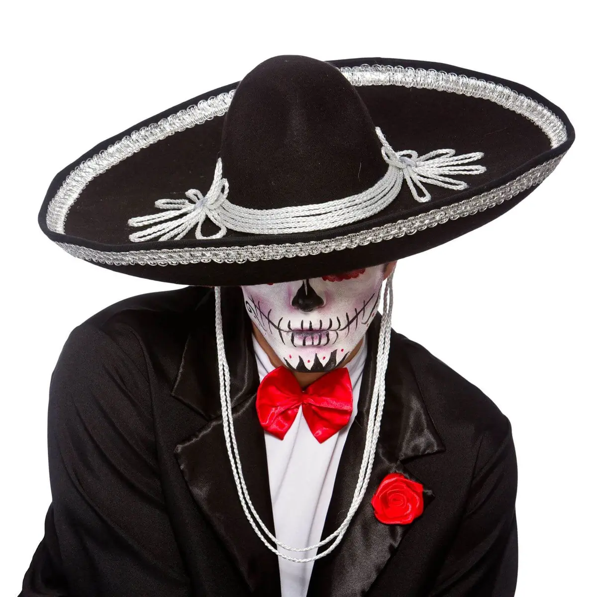 Adults Black Sombrero Mexican Hat Mariachi Fancy Dress 1