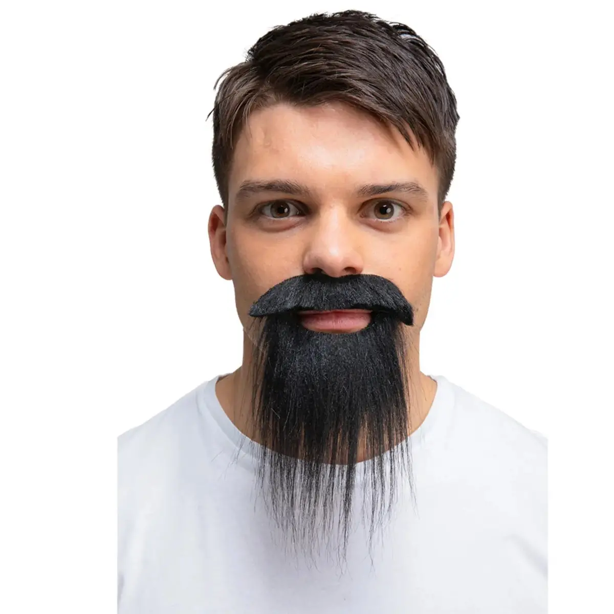 Black Moustache & Beard Facial Hair Fancy Dress Accessory 1