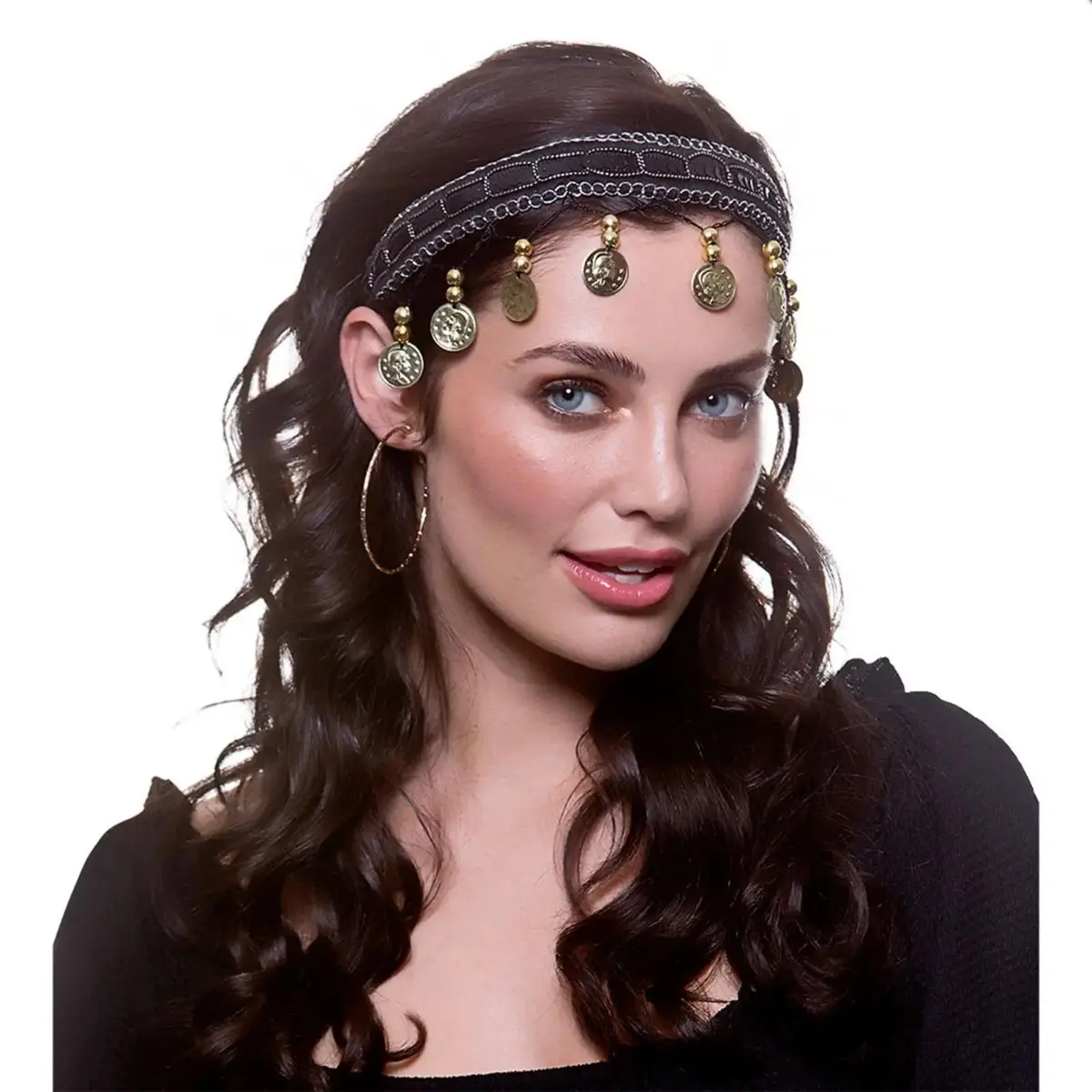 Gypsy Fortune Teller Gold Coin Headband Psychic Fancy Dress 1