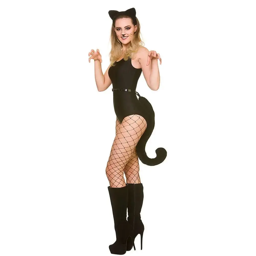 Ears & Giant Tail Set Adults Animal Fancy Dress Cat Unicorn 1