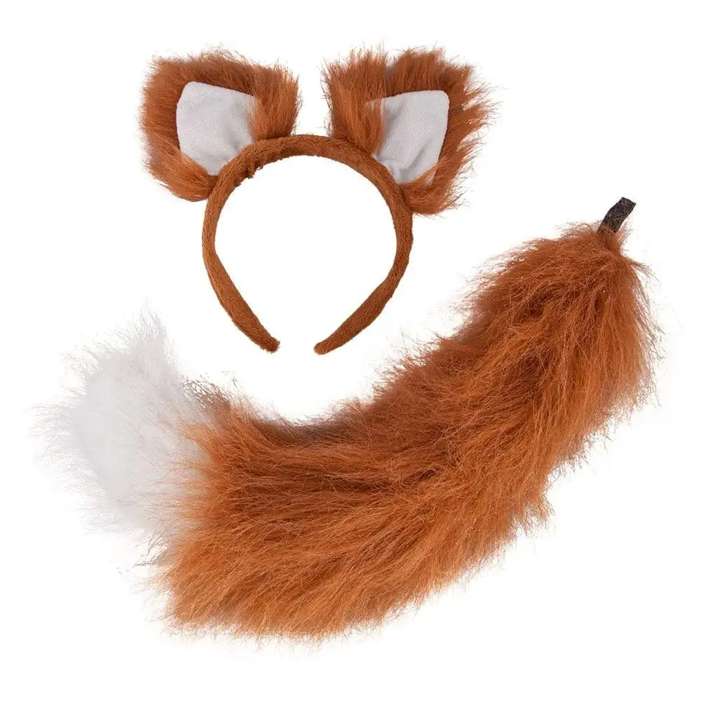Kids Deluxe Fox Ears & Tail Set Book Day Fancy Dress 1