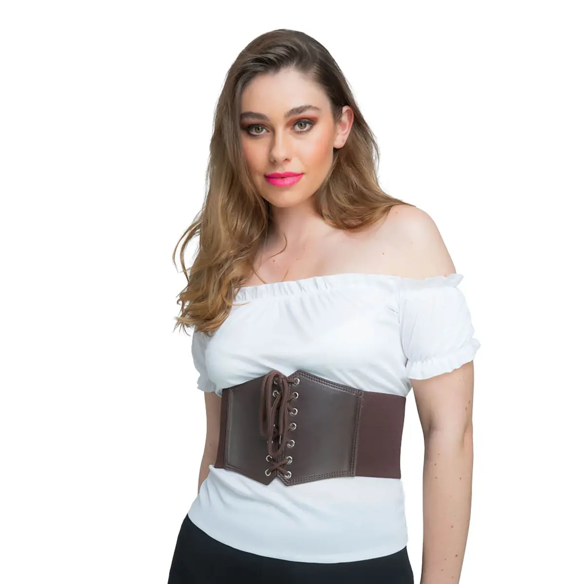 Corset Belt Faux Leather Vintage Gothic Pirate Fancy Dress One Size 1