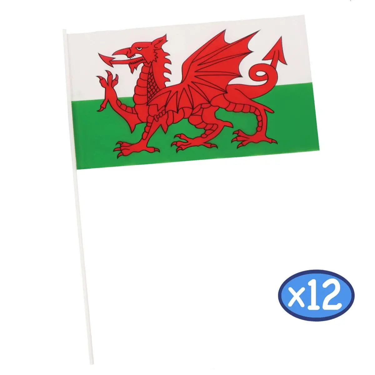 Pack Of 12 Hand Flags 30X17cm National Sports Royal Street Party 4