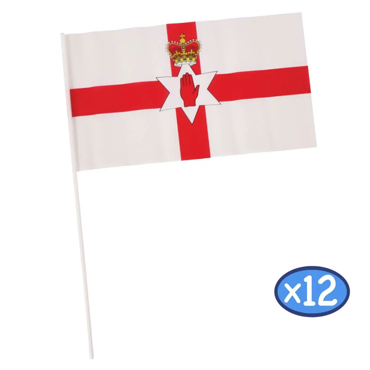 Pack Of 12 Hand Flags 30X17cm National Sports Royal Street Party 6