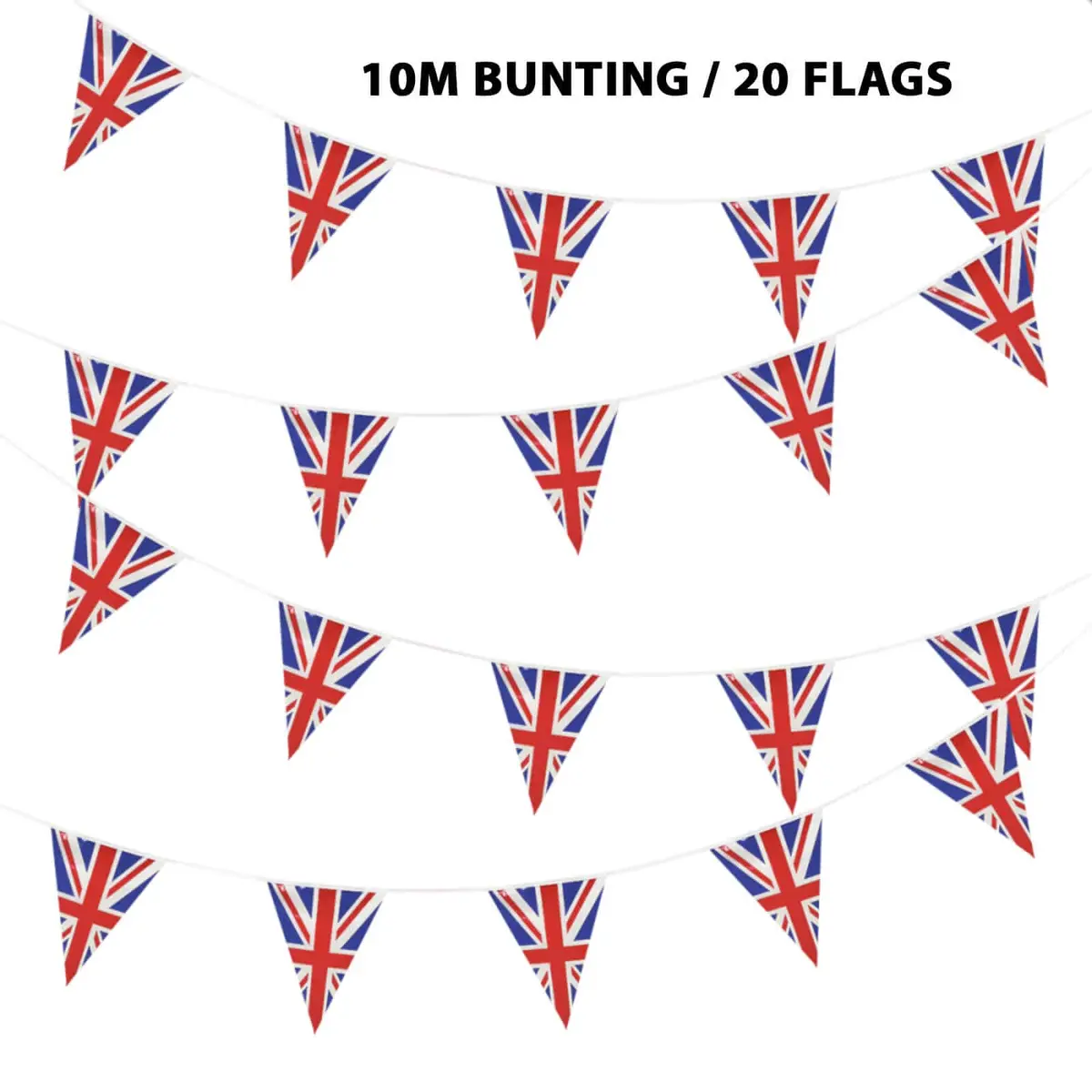 10M Gb Triangle Bunting 20 Union Jack Flags Party Decoration 1