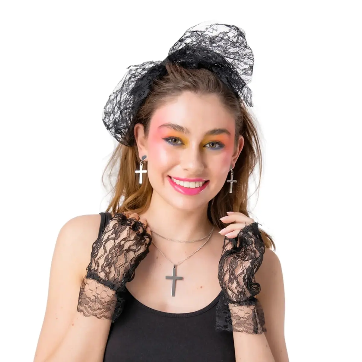 Adults 4 Piece 80S Material Girl Accessory Set 1