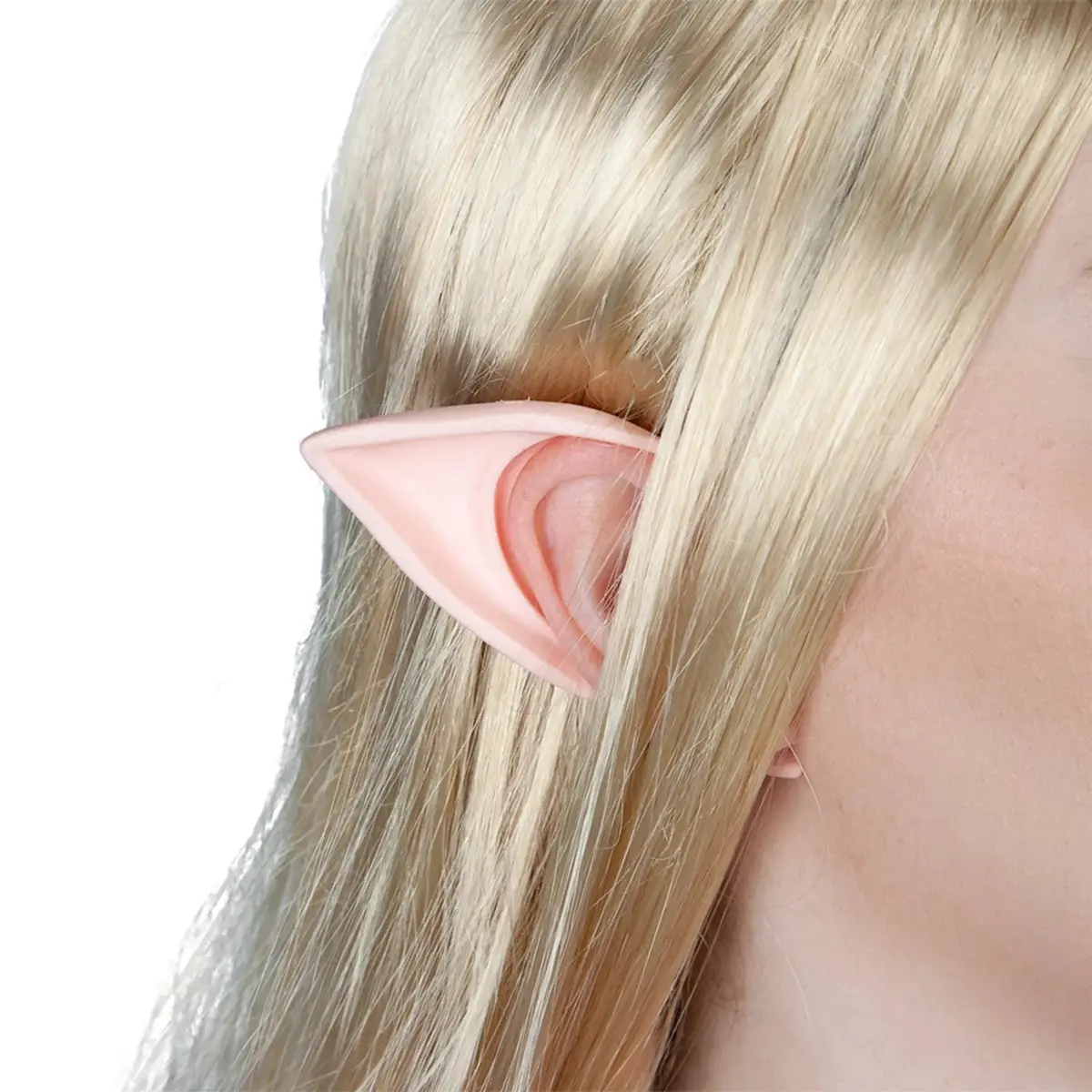 Adults Elf Pixie Fairy Ears Pointed Soft Pink Latex Fancy Dress 1