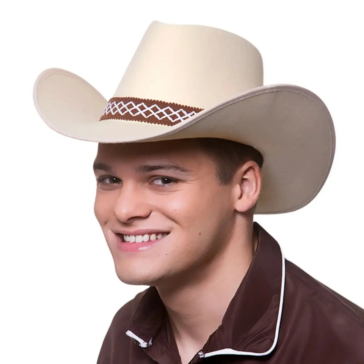 Texan Cowboy Hat Classic Sand Brown Stag Night Fancy Dress 1