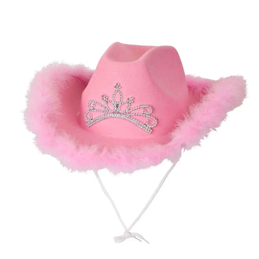 Adult Texan Cowboy Hat With Pink Feather Trim Accessory 1