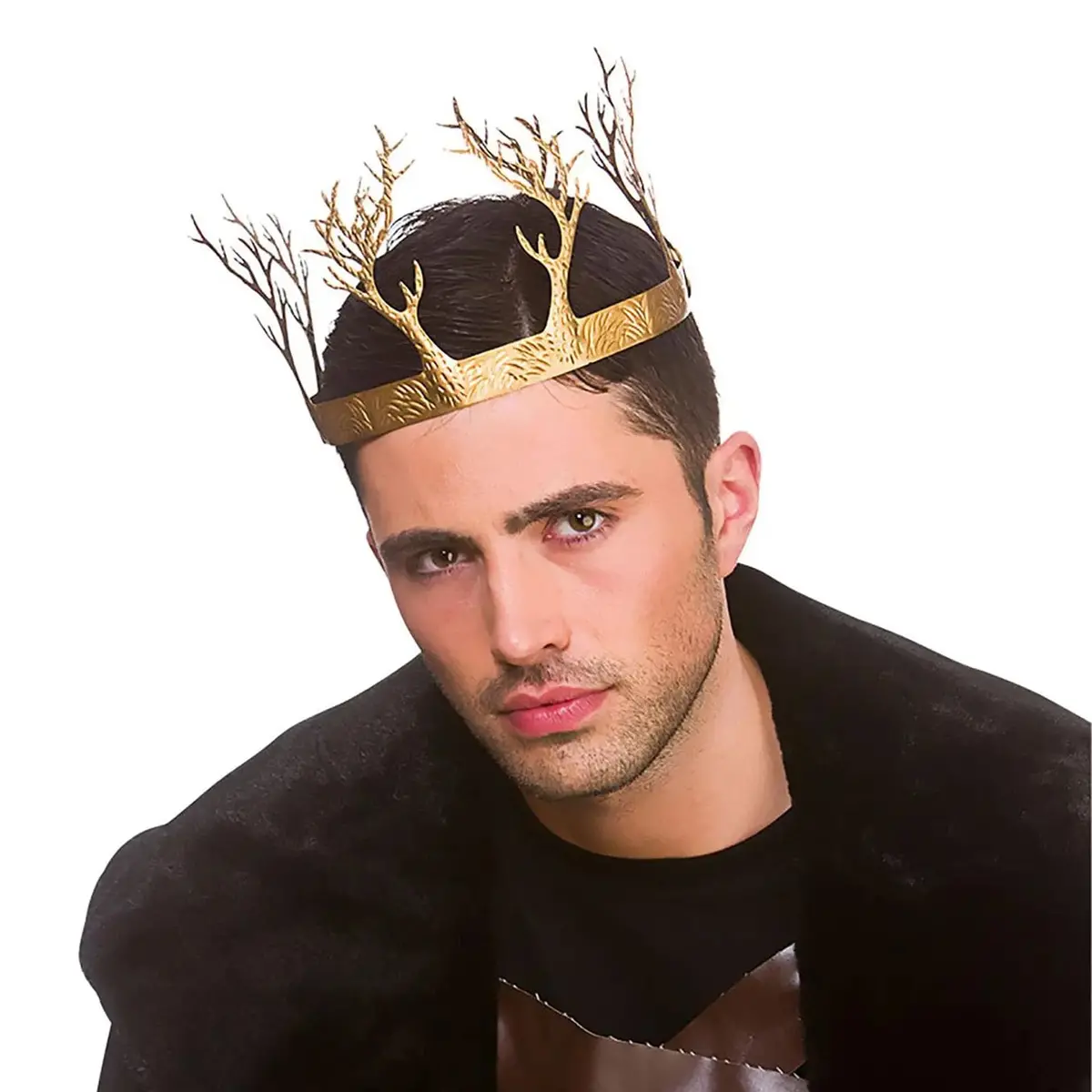Adults Woodland Crown Gold Metal King Queen Fancy Dress 1