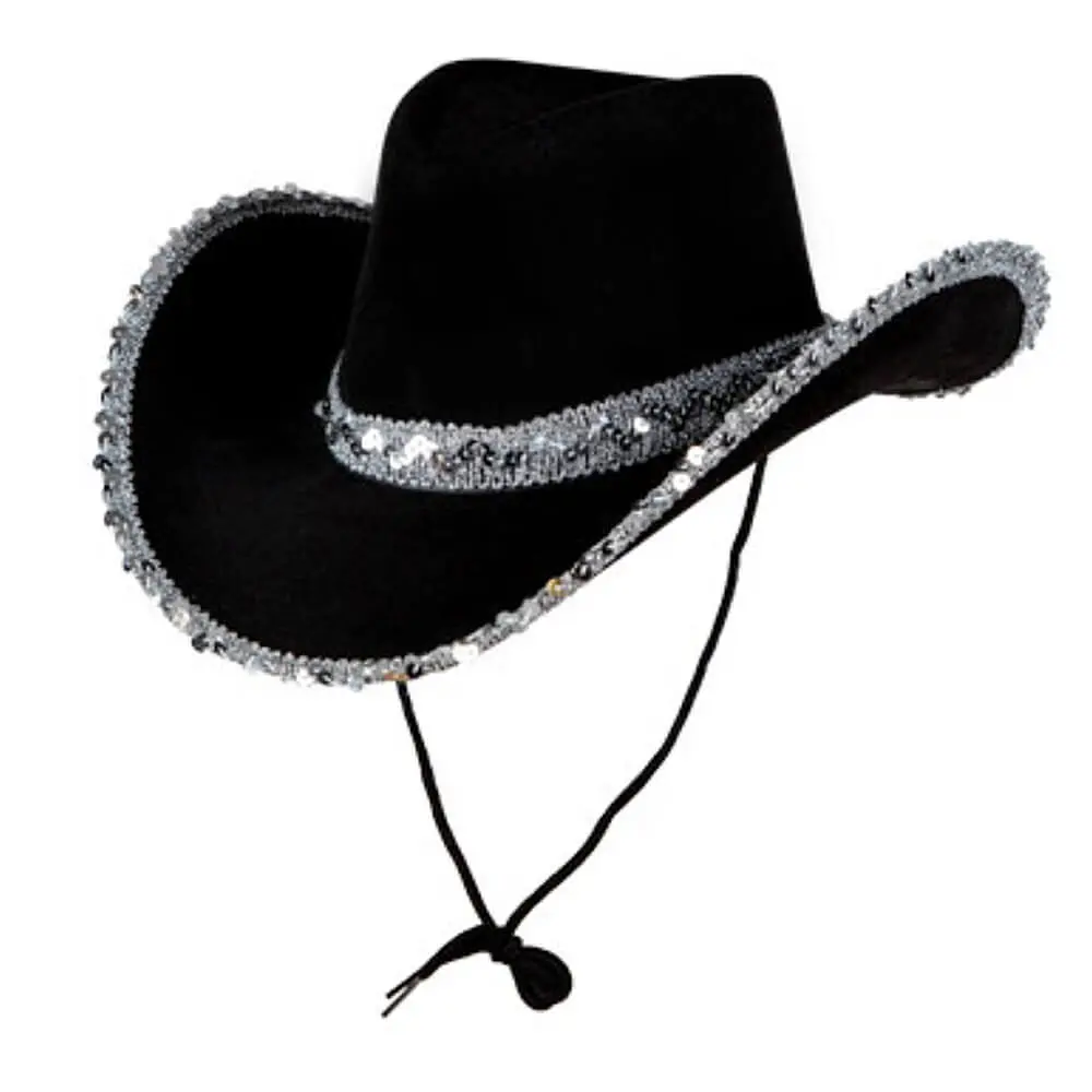 Texan Cowgirl Hat Sequins Silver Hen Night Wild West Fancy Dress 3