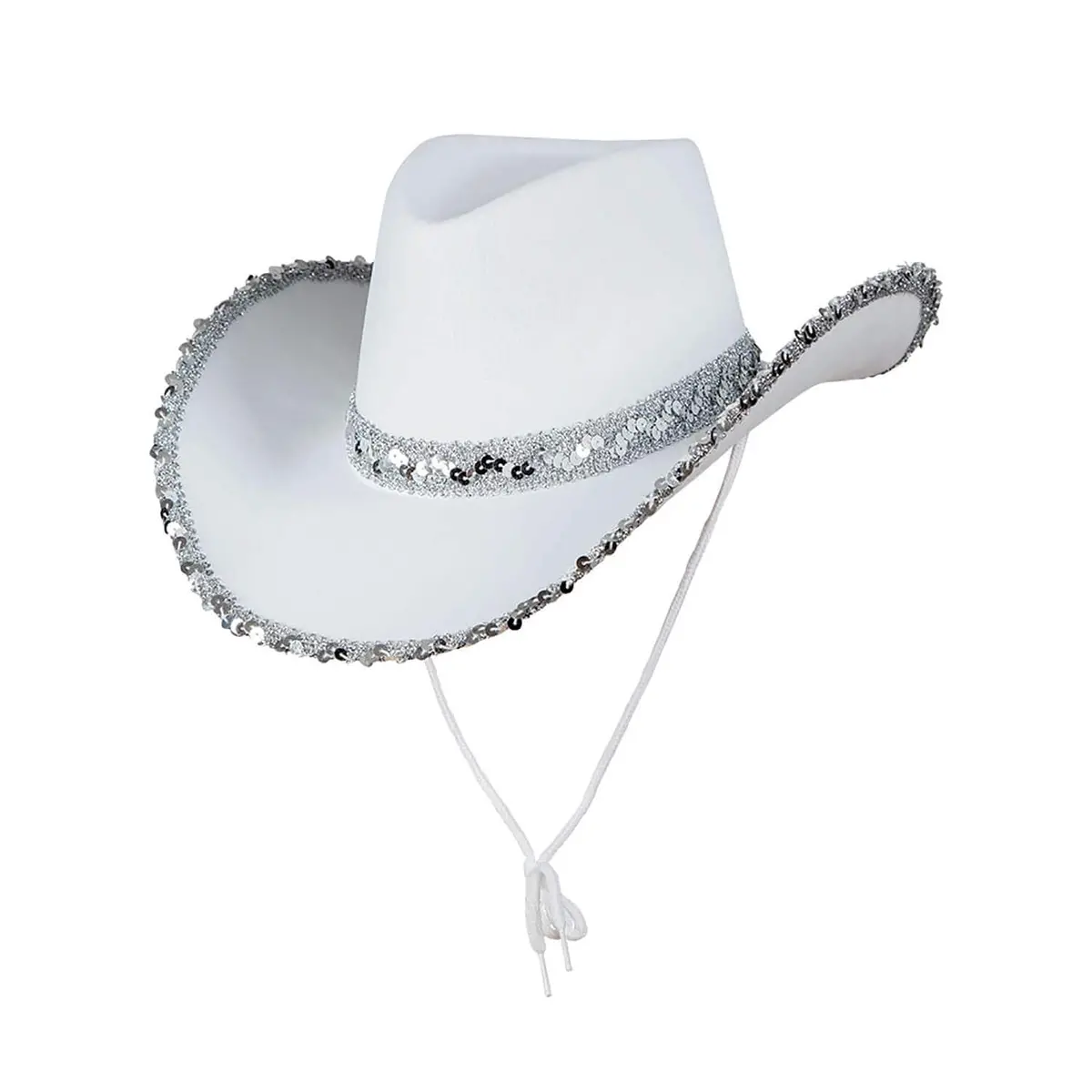 Texan Cowgirl Hat Sequins Silver Hen Night Wild West Fancy Dress 2