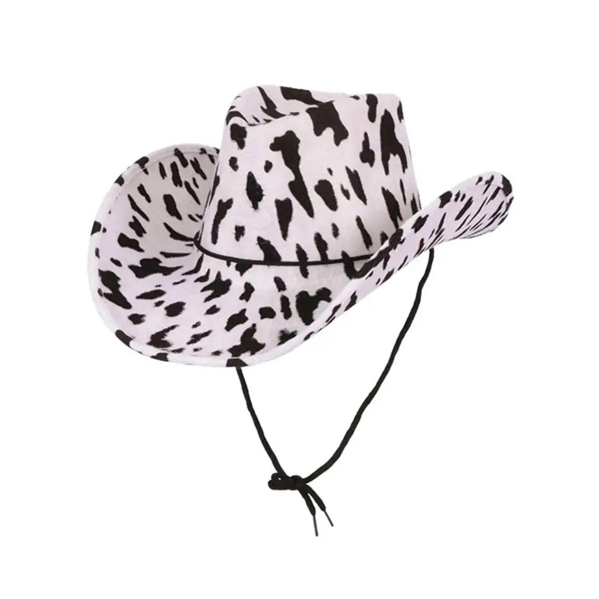 Texan Cowboy Hat Cow Print Black White Hen Stag Fancy Dress 1