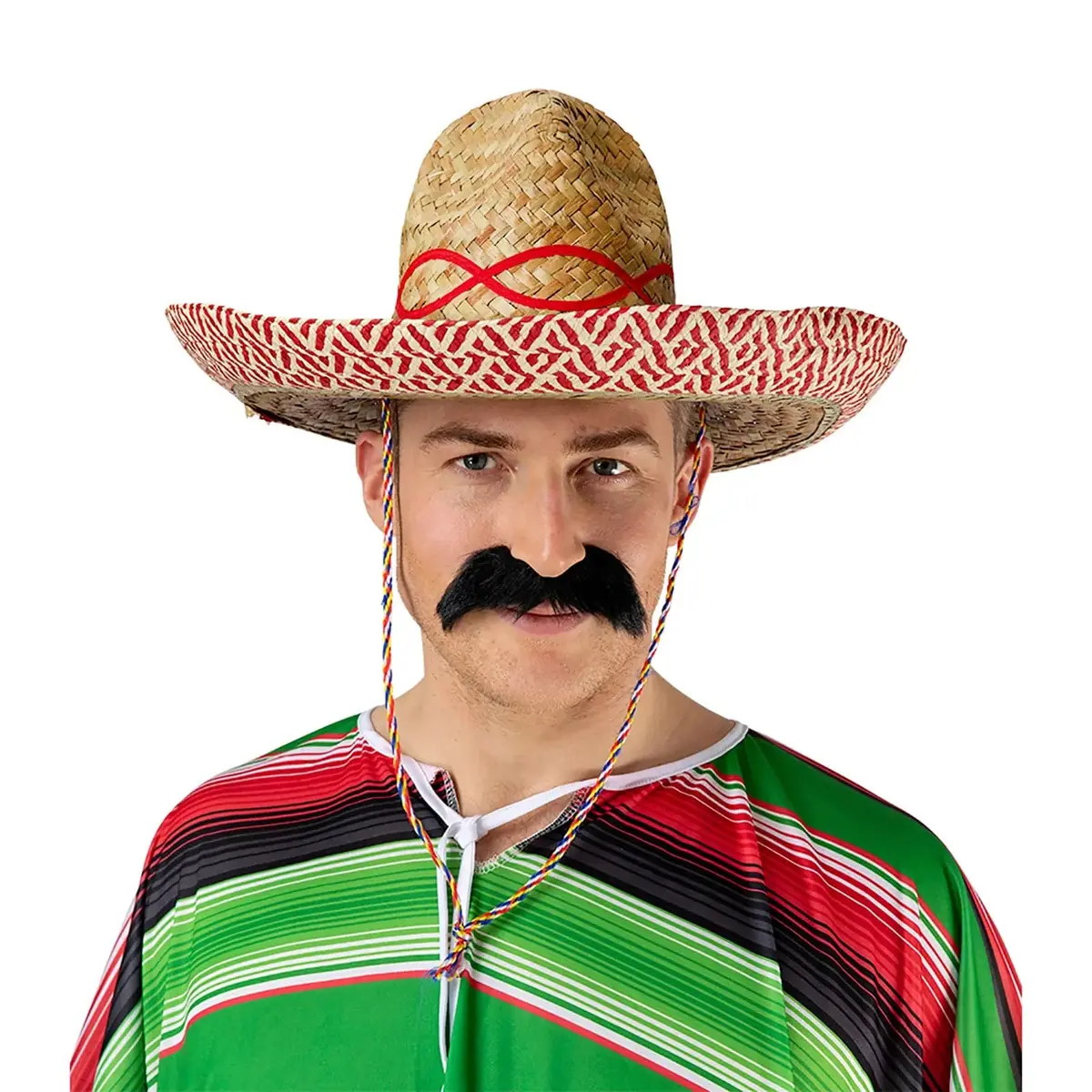 Mexican Sombrero Hat Red Trim Mariachi Amigos Fancy Dress 1