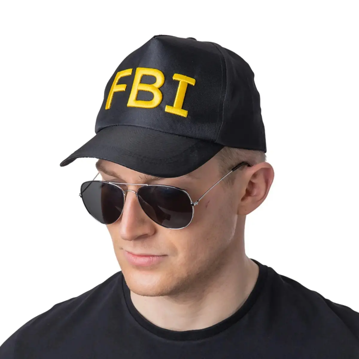 F.B.I Cap Black Security Service Law Enforcer Fancy Dress 1