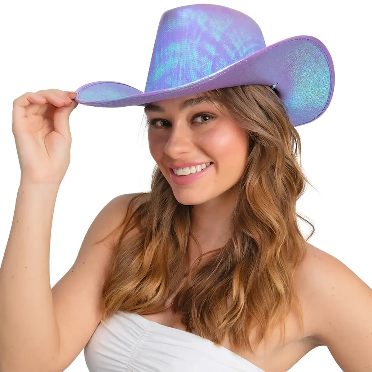 Texan Hat Iridescent Cowgirl Cowboy Stetson Fancy Dress 4