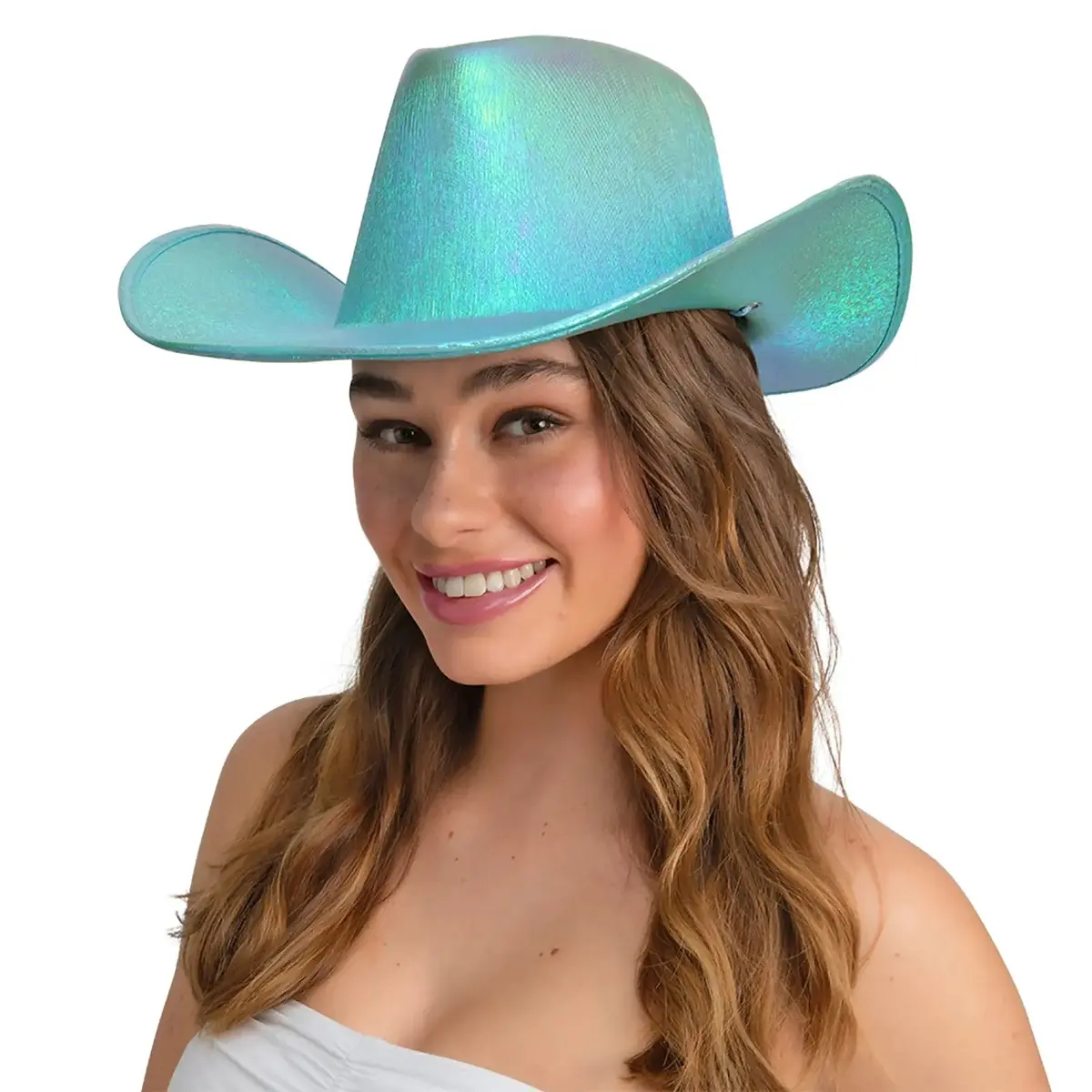 Texan Hat Iridescent Cowgirl Cowboy Stetson Fancy Dress 5