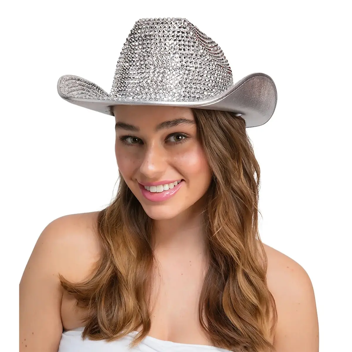 Rhinestone Cowboy Hat Sparkling Cowgirl Wild West Fancy Dress 1