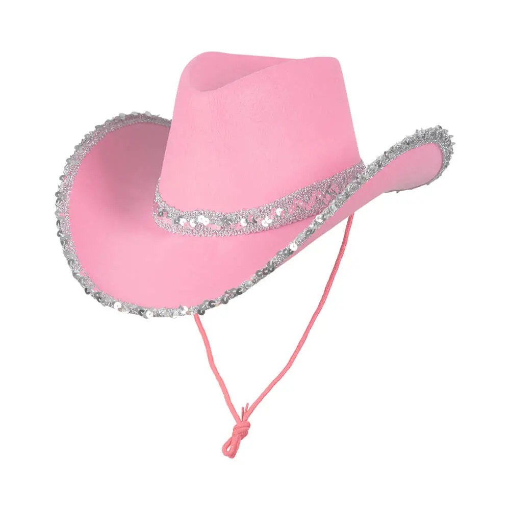 Texan Cowgirl Hat Sequins Silver Hen Night Wild West Fancy Dress 1