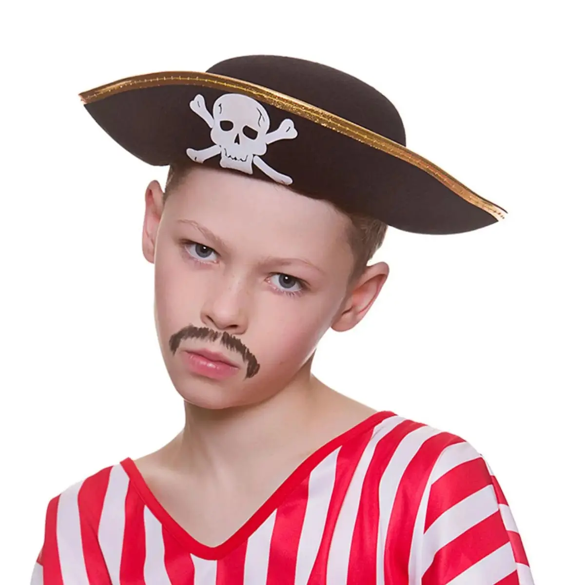 Kids Pirate Hat Black Skull Crossbones Fancy Dress Age 5+ 1