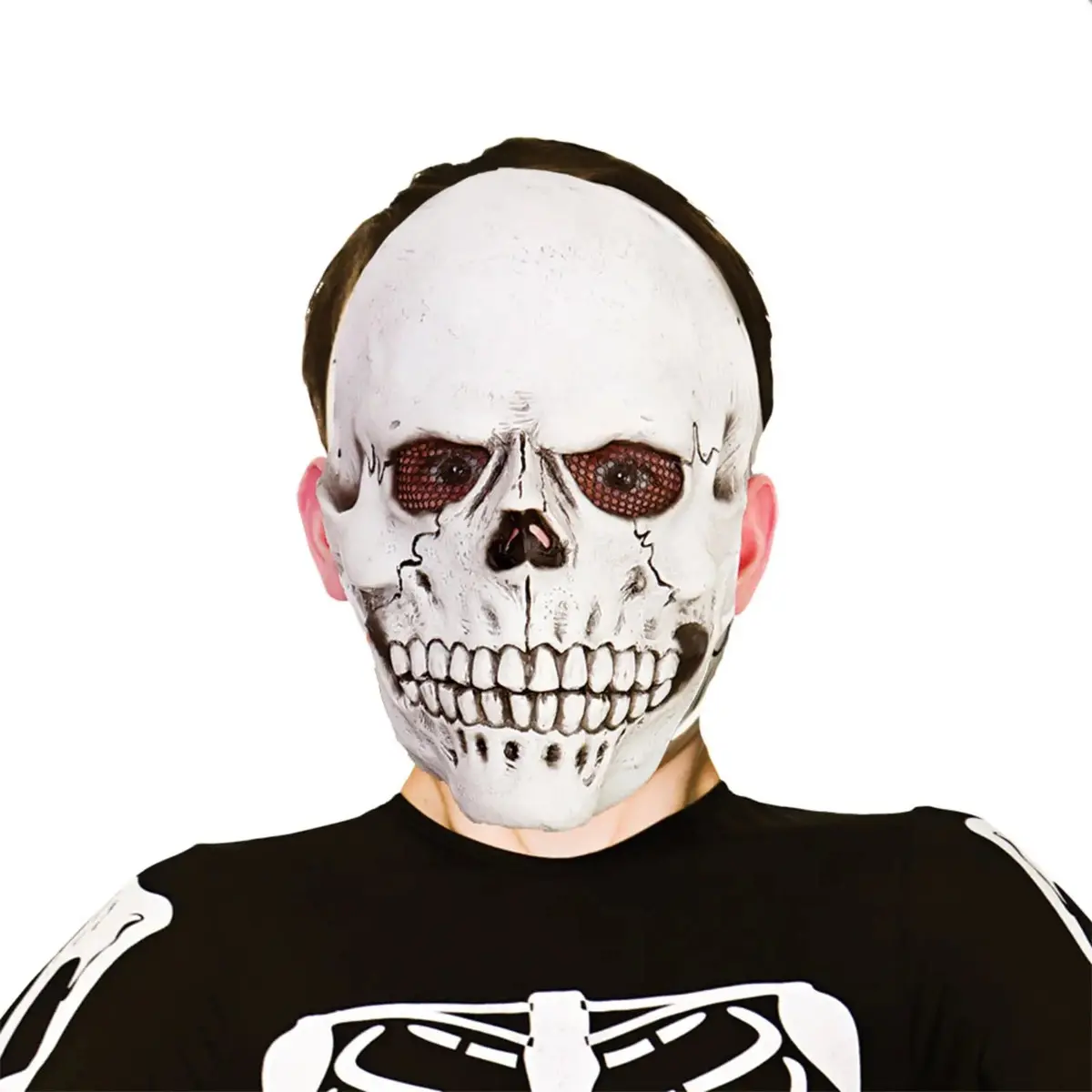 Kids Skeleton Mask Latex Skull Mesh Eyes Costume Accessory Age 8+ 1