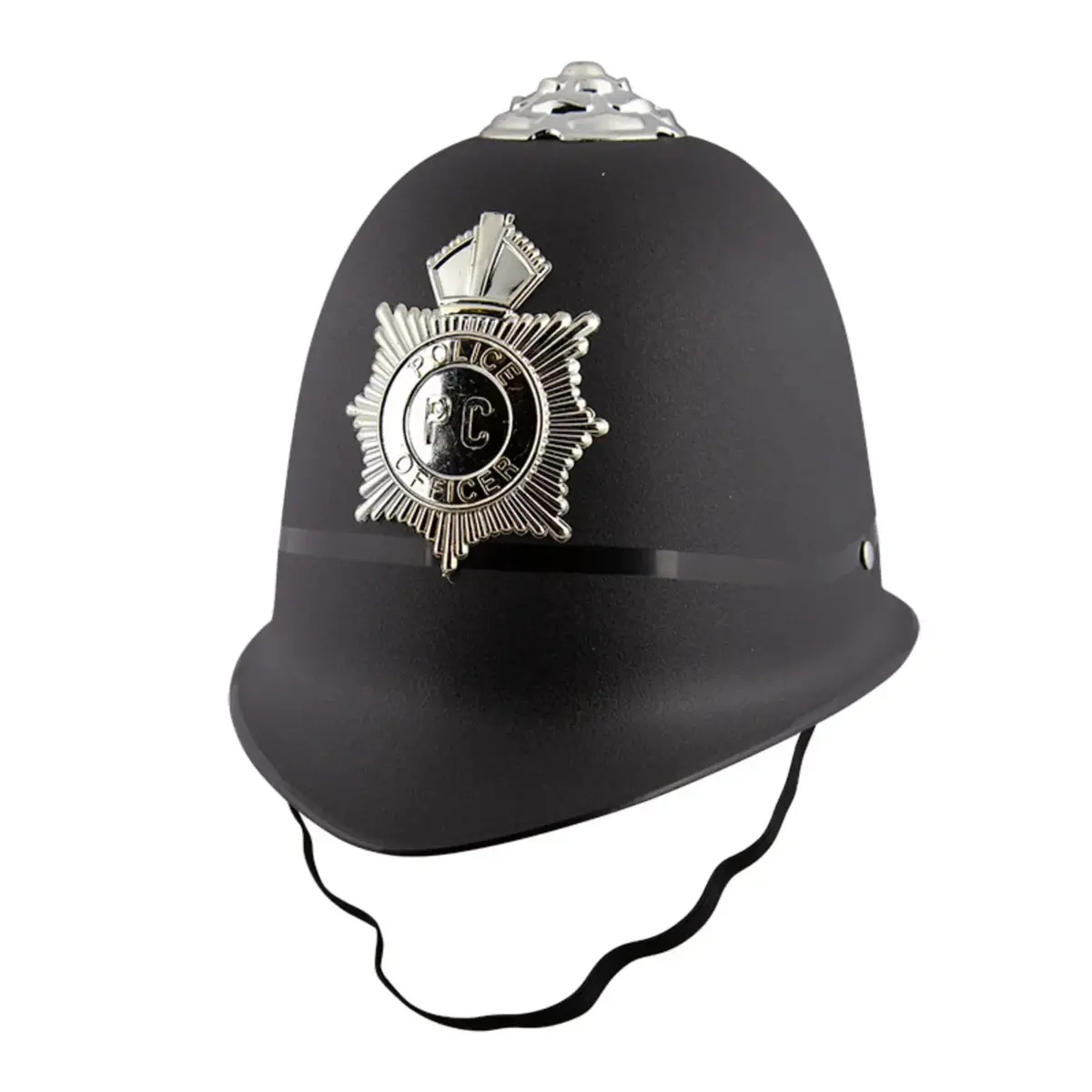 Child Policeman Hat Kids Black Beat Bobby Helmet Fancy Dress 1