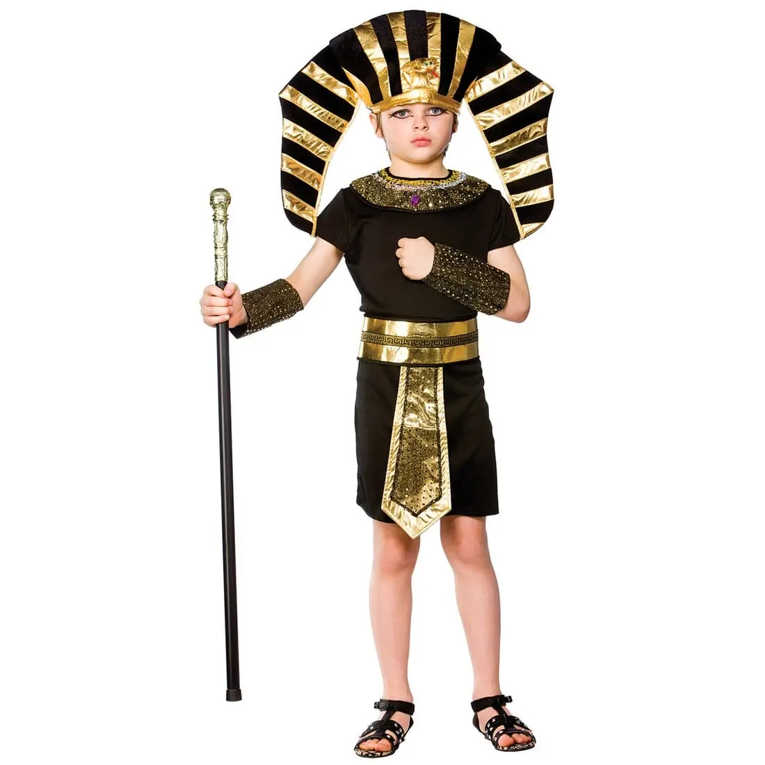 Boys Ancient Egypt Pharaoh King Gold Black Halloween Costume 1