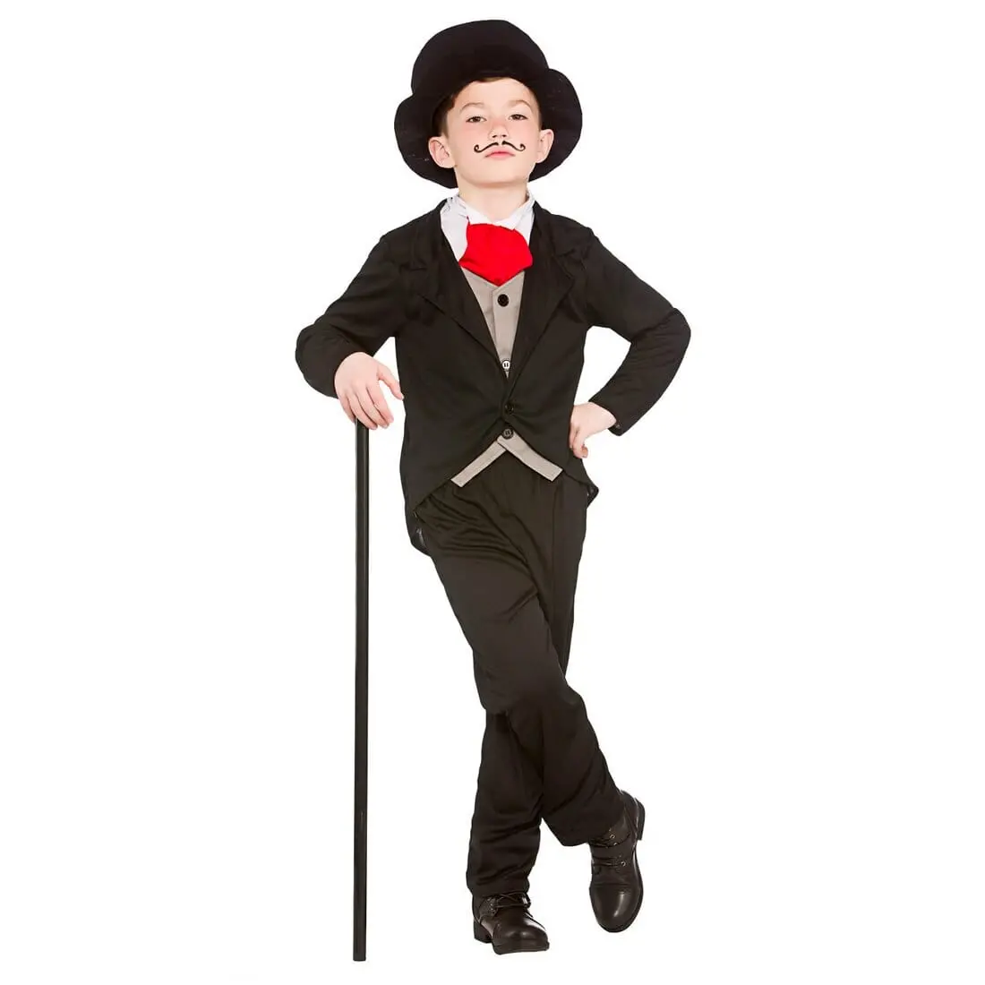 Boys Victorian Gentleman Top Hat Black Halloween Costume 1
