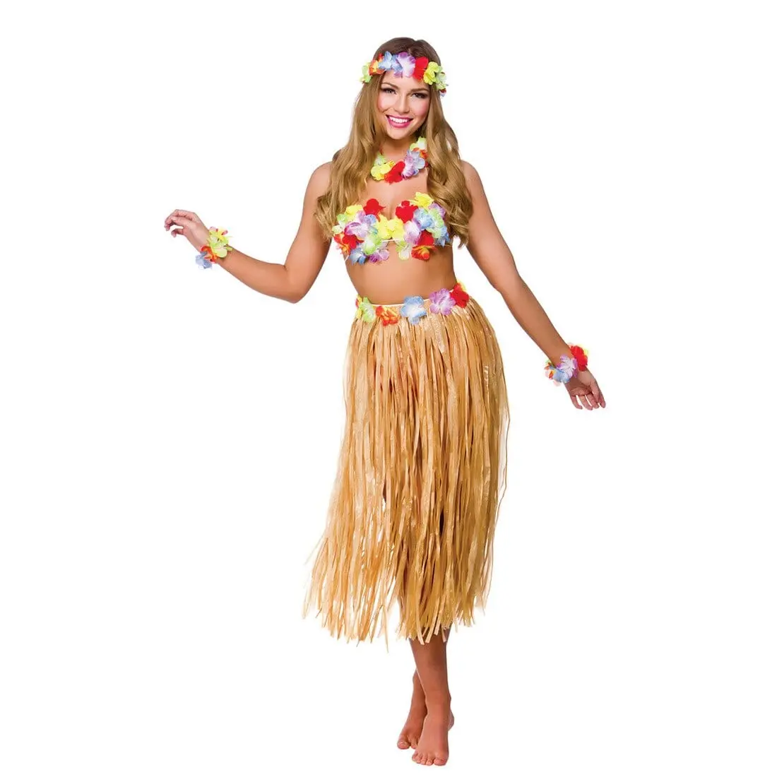 Womens Hawaiian Party Girl 5 Piece Set Halloween Costume 1