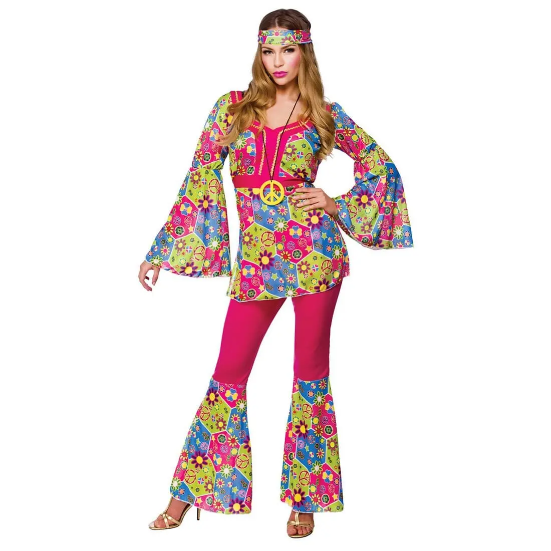 Womens Feelin' Groovy Fancy Dress Halloween Costume 1