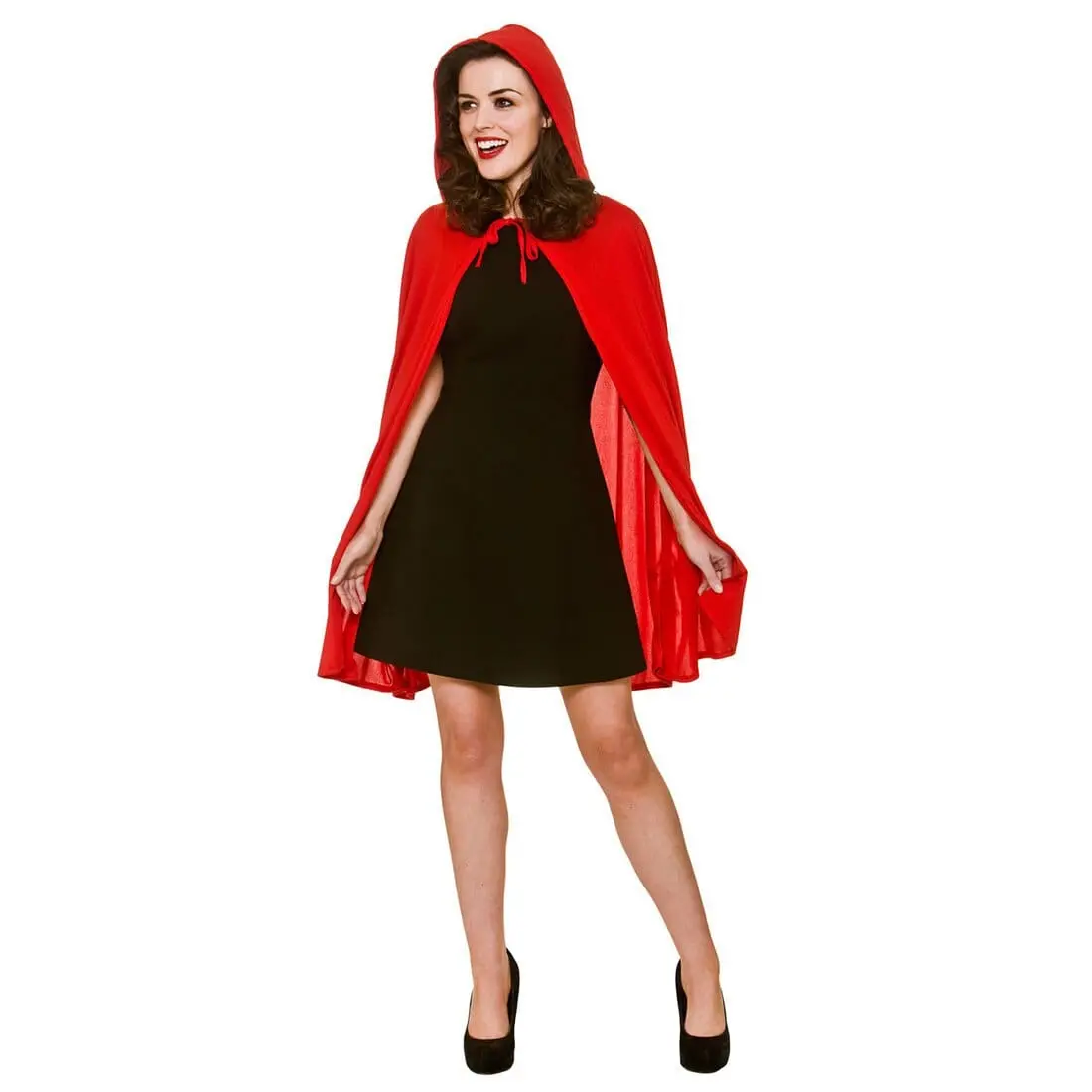 Womens Little Red Riding Hooded Cape Halloween Costume 1