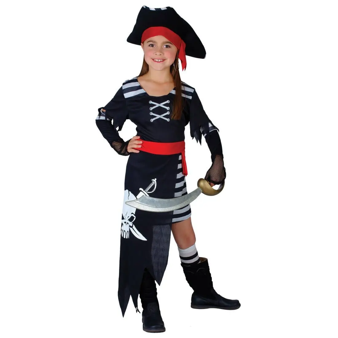 Girls Pretty Pirate Princess Fancy Dress Halloween Costume 1