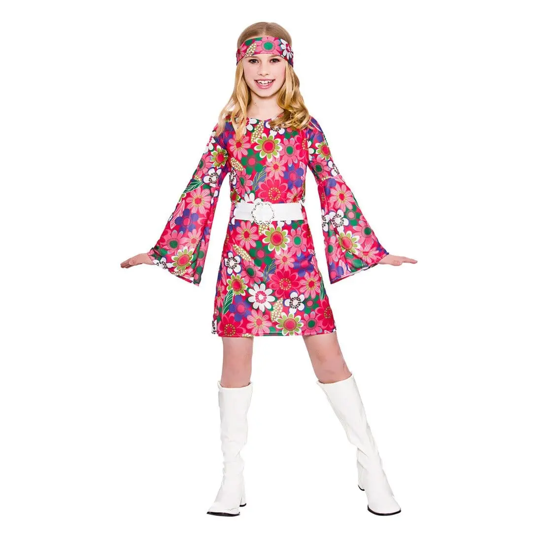 Girls Retro Go Go Girl Fancy Dress Halloween Costume 1