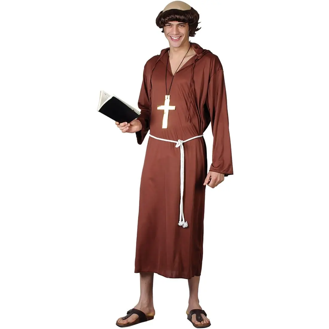 Mens Monk Of The Abbey Religious Halloween Costume 1