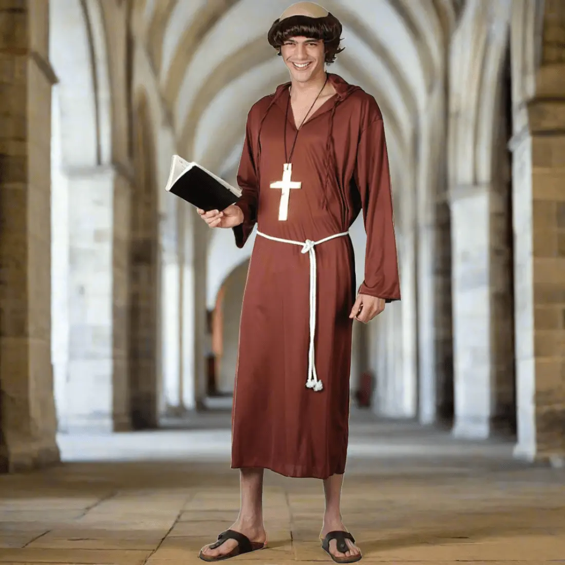 Mens Monk Of The Abbey Religious Halloween Costume 2