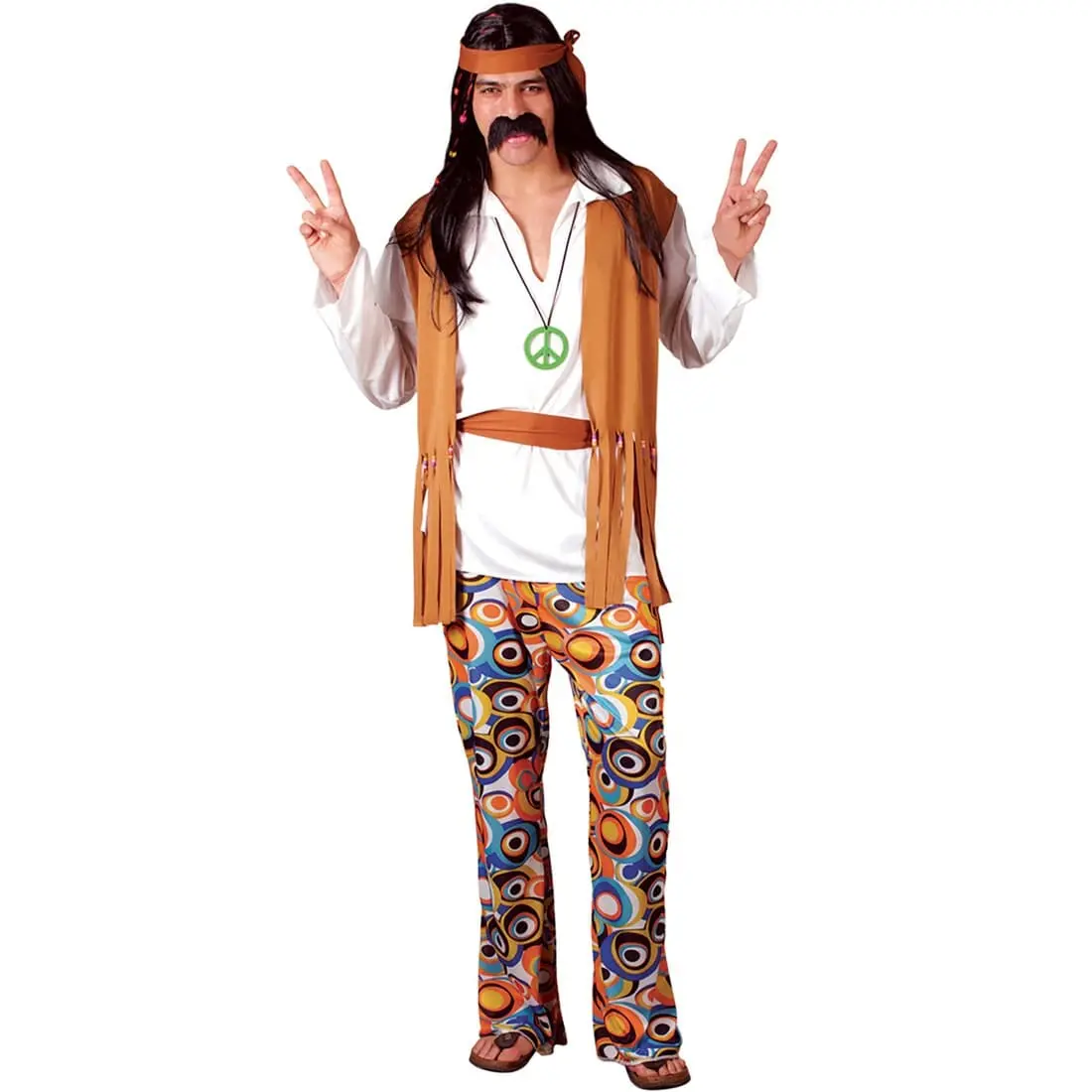 Mens 60S Woodstock Hippy Fancy Dress Halloween Costume 1